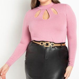 ELOQUII Teardrop Cutout Top